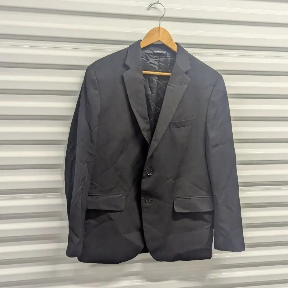 Banana‎ Republic Size 42S Black Italian Wool Tailor Fit Blazer